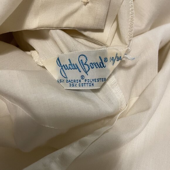 60s Judy Bond Womens Short Sleeves Button-Back Monogrammed Fitted Blouse Size L - Picture 5 of 5